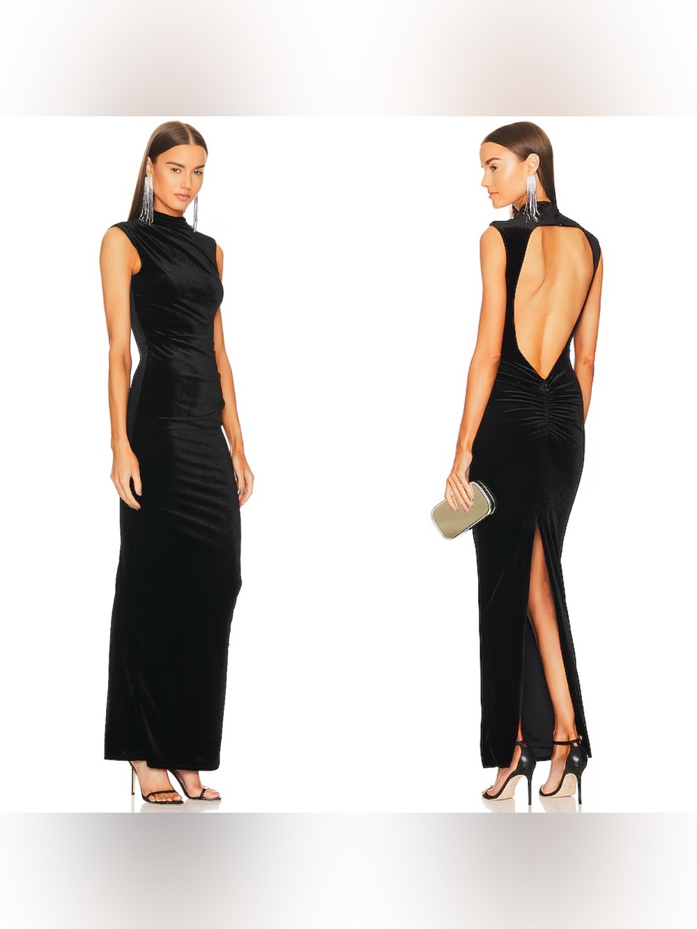 Michael Costello X Revolve Mott Black Maxi Backless Dress Size Medium